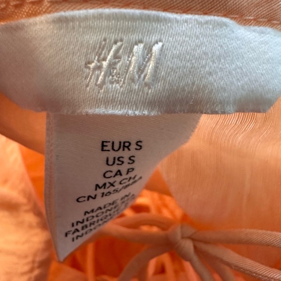 H&M Peach V-Neck 3/4 Sleeve Summer Dress - Picture 4 of 6